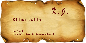 Klima Júlia névjegykártya