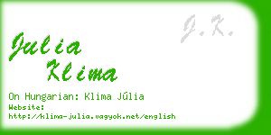 julia klima business card