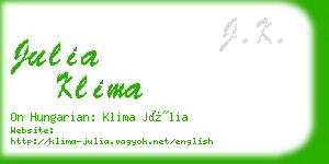 julia klima business card